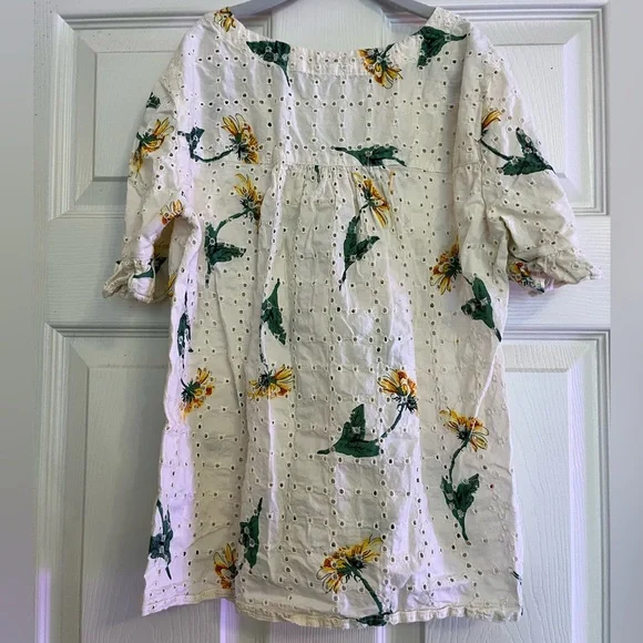 Madewell Cream Floral Eyelet Blouse - Picture 2 of 3